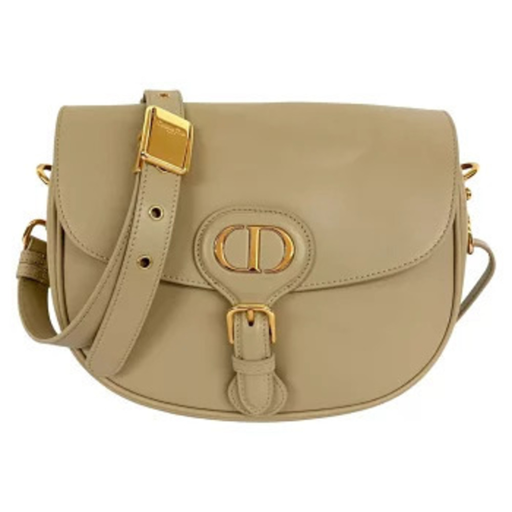 Christian Dior BOBBY Shoulder Bag Beige Cream Leather